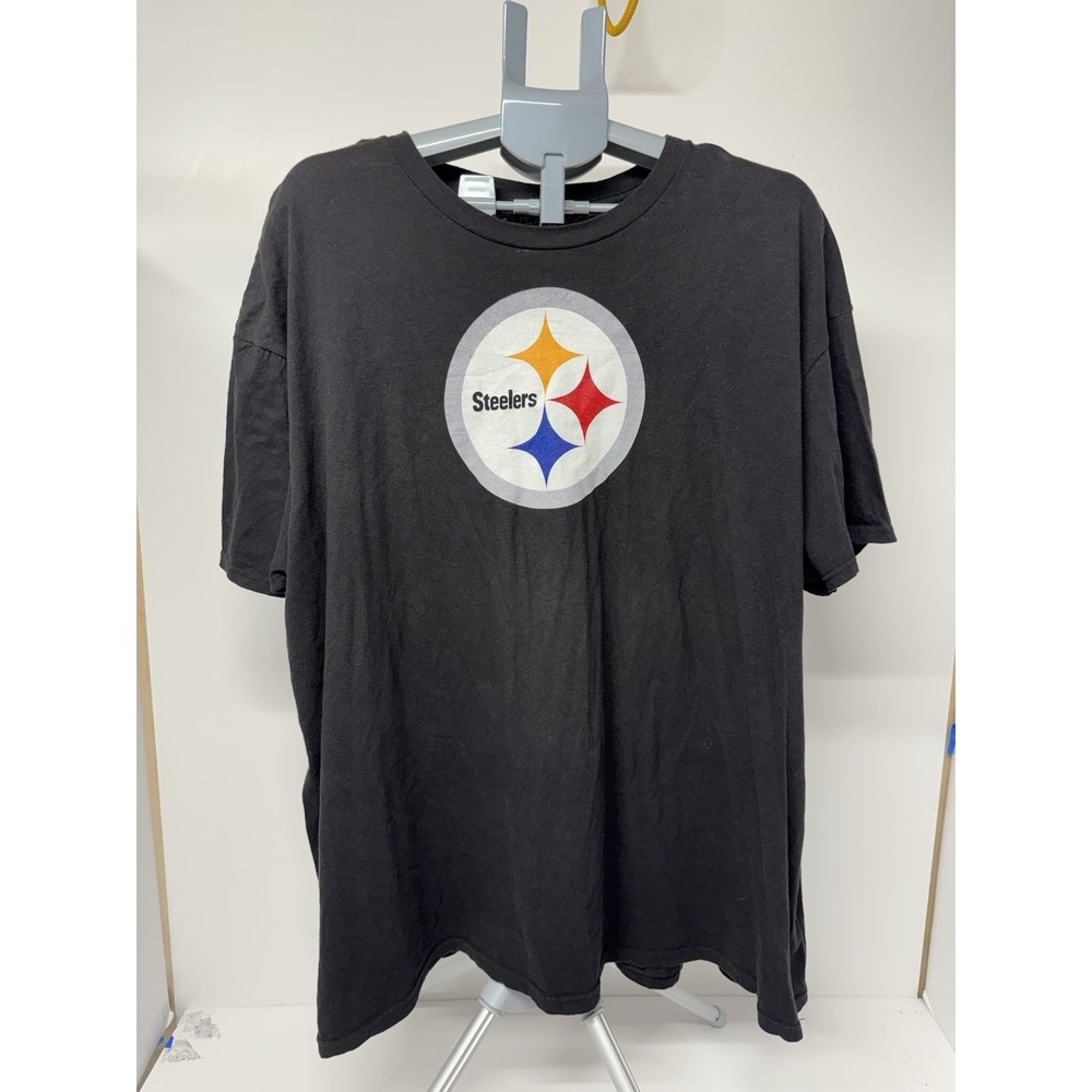 Fanatics Pittsburgh Steelers Black Logo T-Shirt Short Sleeve Crew Neck NFL